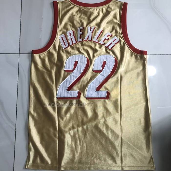 Camiseta Portland Trail Blazers Clyde Drexler NO 22 Mitchell & Ness 1991-92 Oro